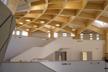 Ceiling with soundproofing detail at Eden Project