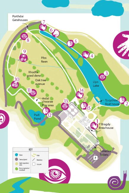 Map of a sensory trail at Tredegar House