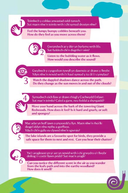 Instructions for a sensory trail at Tredegar House