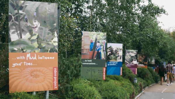 Information banners at Eden Project designed by Sensory Trust