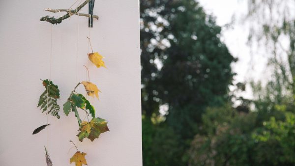 Example of a nature mobile with flowers and leaves