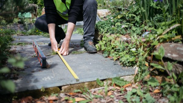 Measuring a path with a tape measure