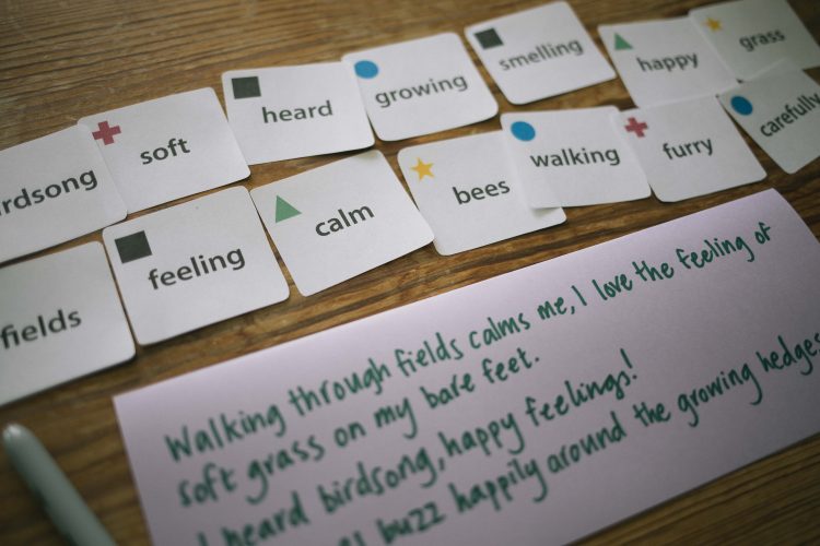 Nature poetry game in use