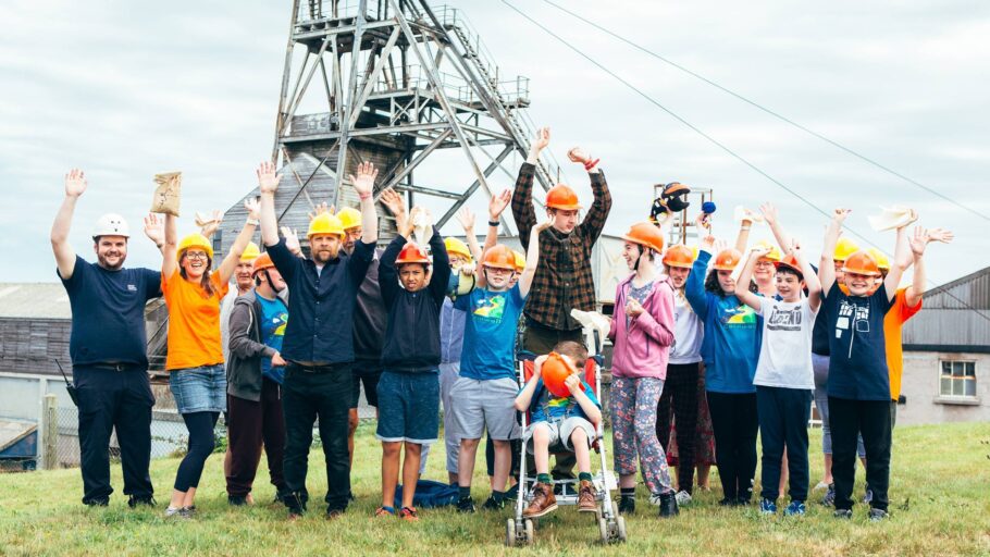 A group photo at Geevor Mine