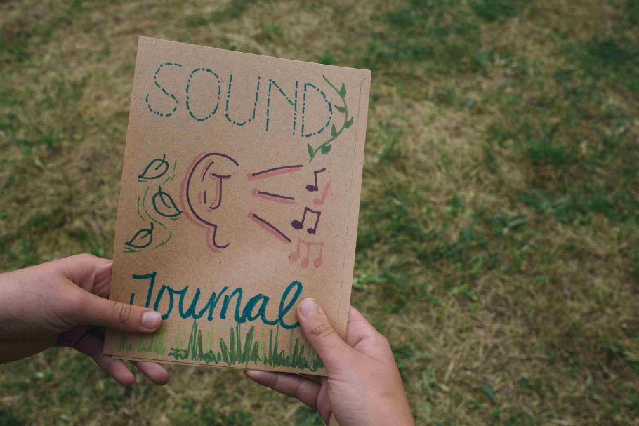 A sound journal book being used